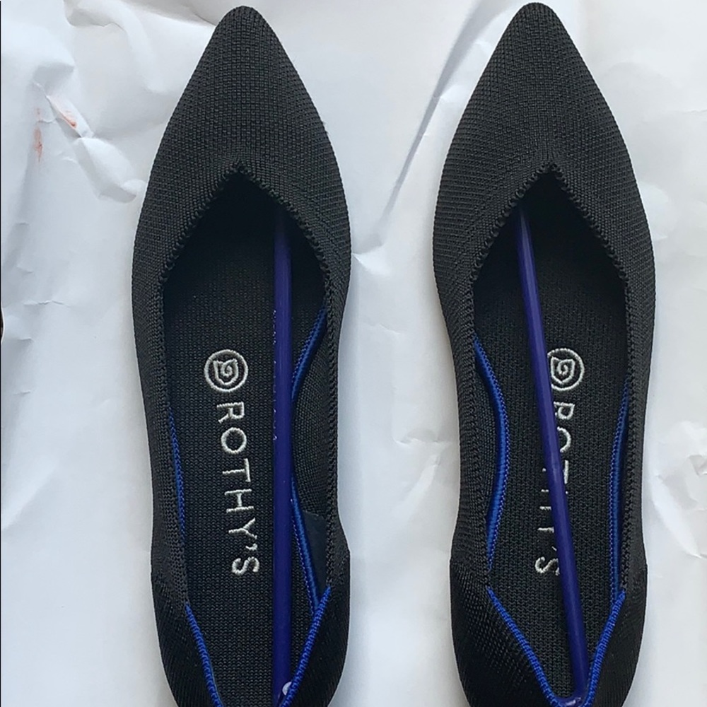Rothys Black Pointed-Toe Flats